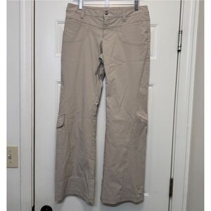 Athleta Women Low Rise Dipper Pant 8 Khaki Cargo Bootcut Hiking Outdoor Gorpcore